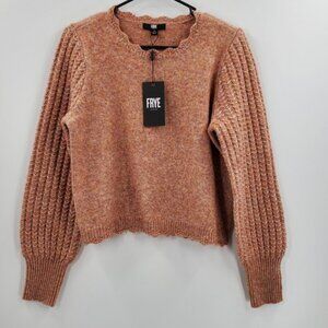 Women's Frye  Scalloped Wool Blend Sweater Size Medium NEW